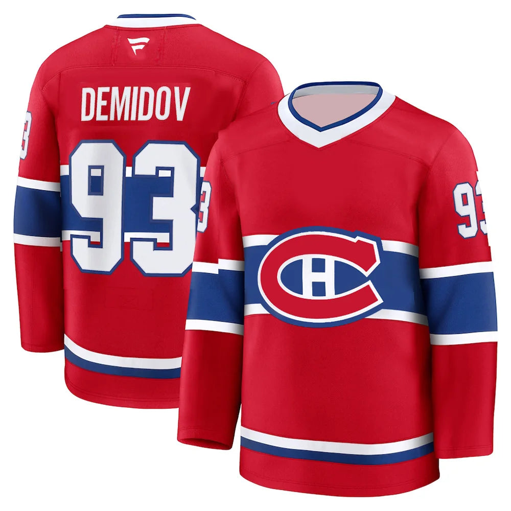 Montreal Canadiens Premium Home Jersey | V-Neck Long Sleeve Athletic Fan Top