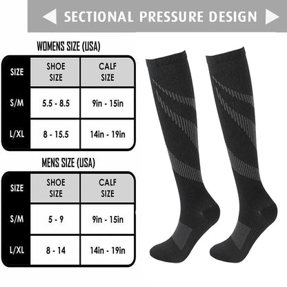 Chaussettes de compression pour hommes | Course à pied, cyclisme, randonnée et soins infirmiers | Soutien pour varices