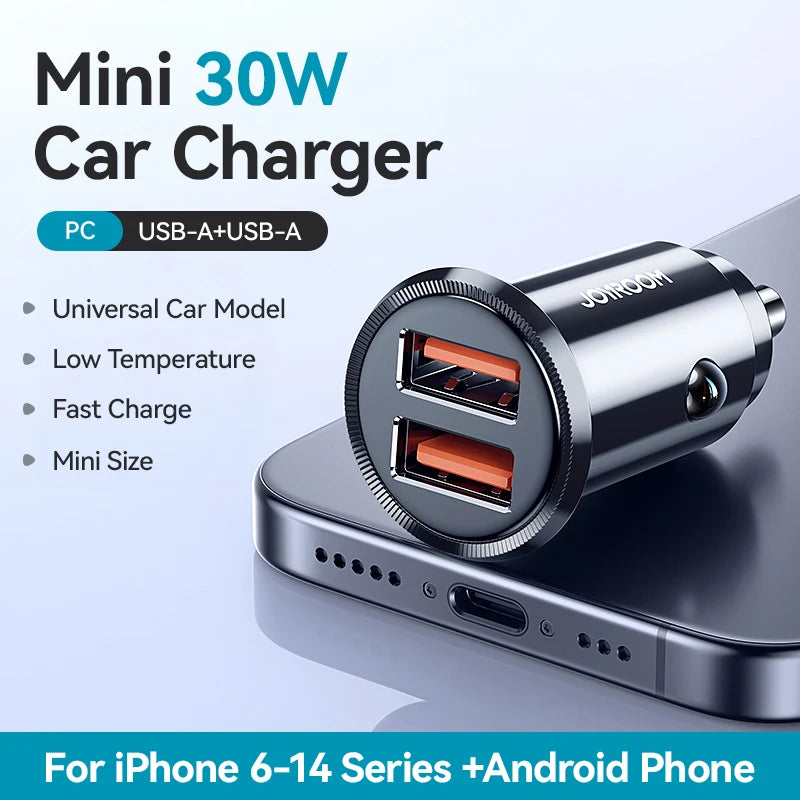 JOYROOM 30W Mini Dual-Port Car Charger