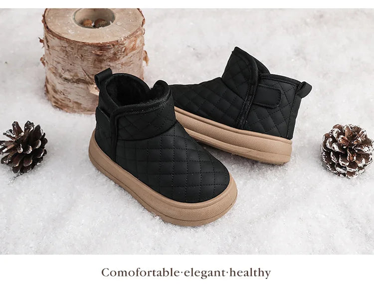 2026 Winter Plush Boots For Children Soft Warm Velvet Snow Boots For Kids Anti-slippery Waterproof Boy's Girl's Winter Boots