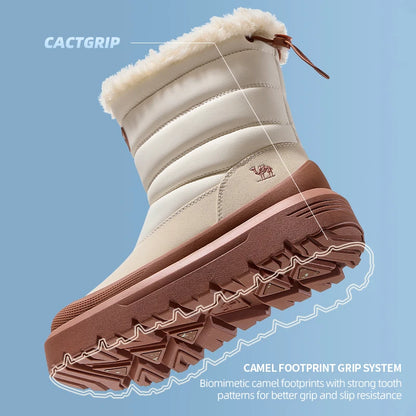 GOLDEN CAMEL Botas de invierno para mujer con forro de felpa