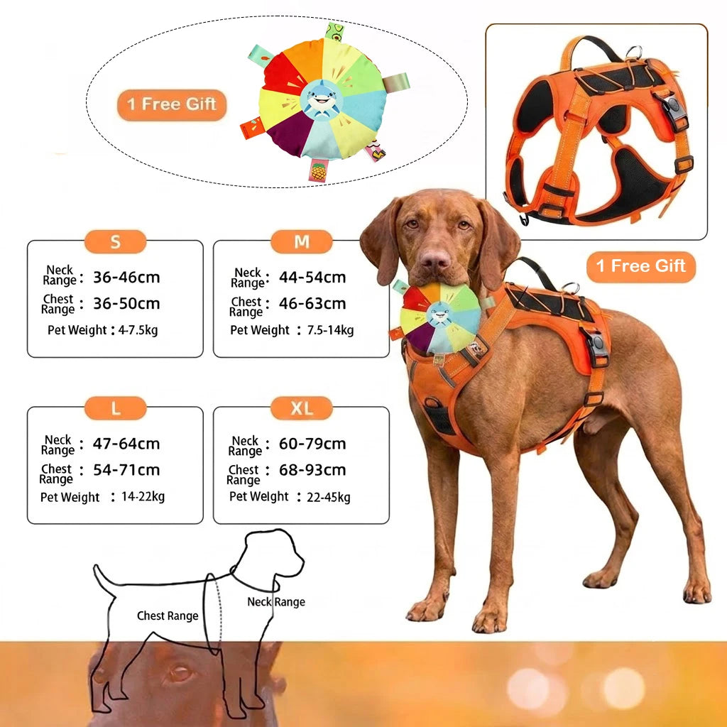 New Reflective Tactical Dog Harness No Pull Adjustable Vest Explosion Proof Durable Pet Chest Strap For Small Medium Large Dogs