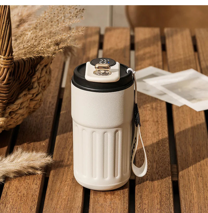 Smart Thermos Mug with Temperature Display – Stainless Steel