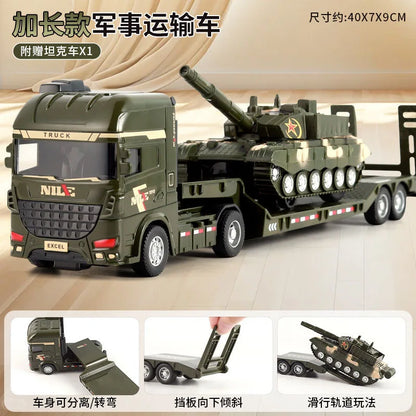 Car Carrier Truck with Construction Vehicles – Friction Toy Set