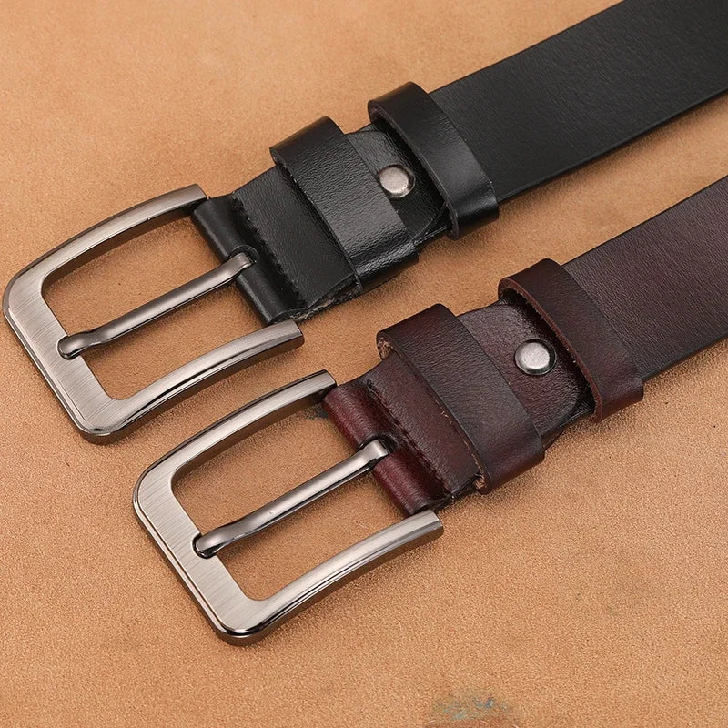 Men's Big & Tall Leather Belt – Pin Buckle, 105–170 cm
