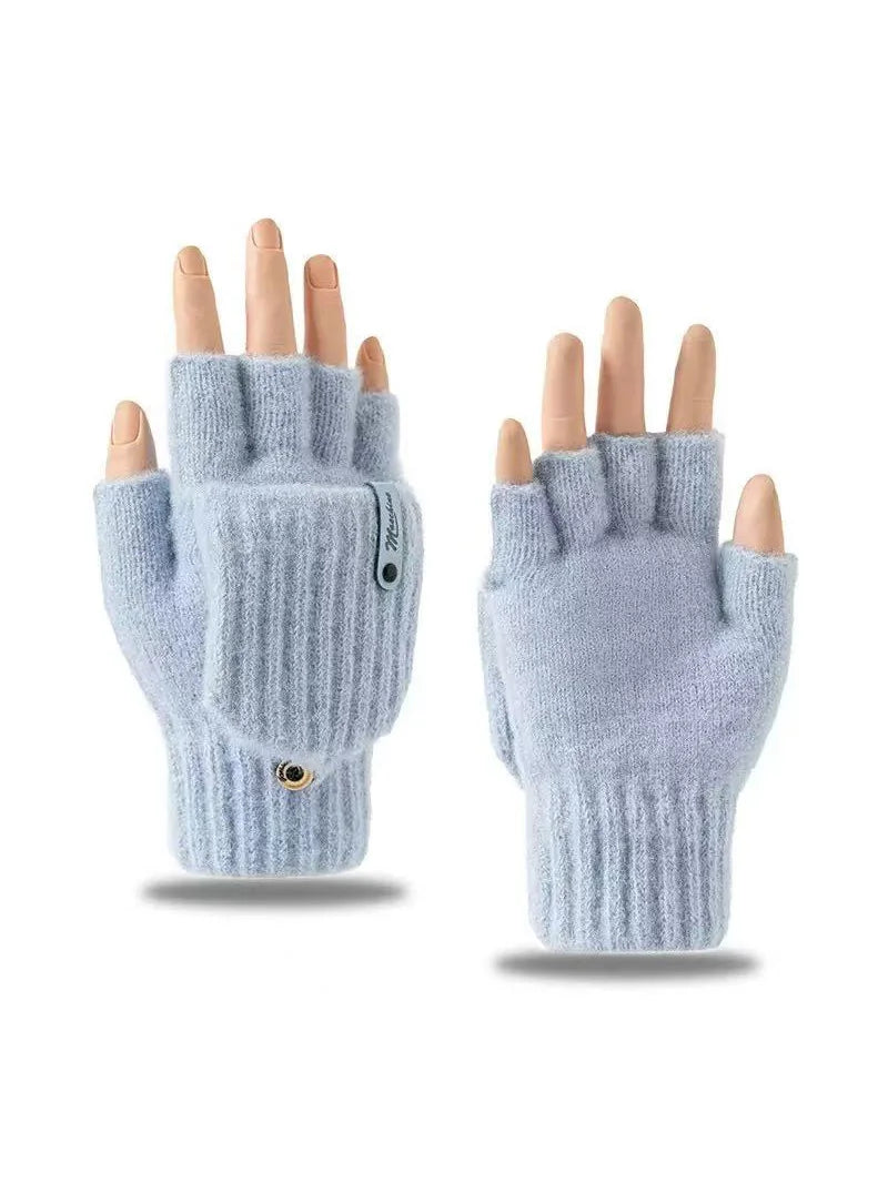 Girls' Knit Fingerless Gloves – Soft Winter Writing Gloves