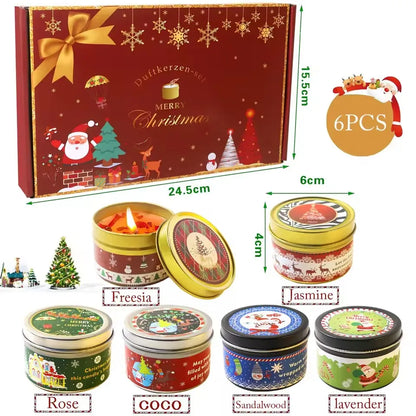 Weihnachts-Aromatherapie-Kerzen Weihnachtsmann Schneemänner Blechdosen Kerze Weihnachtsdekoration für zu Hause Weihnachten Neujahr 2025 Navidad