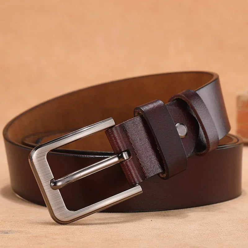 Men's Big & Tall Leather Belt – Pin Buckle, 105–170 cm