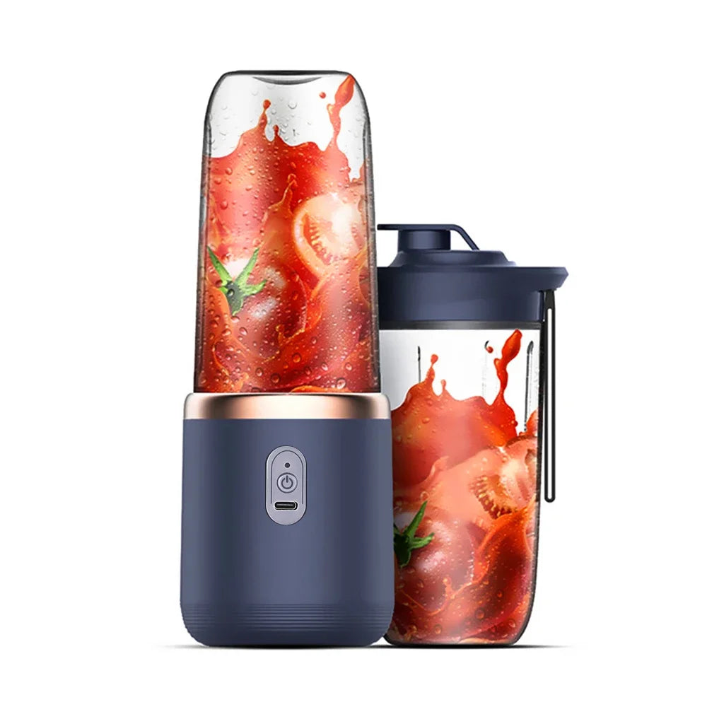 Portable Blender – USB-C Rechargeable 6-Blade Smoothie Maker with 2 Travel Cups