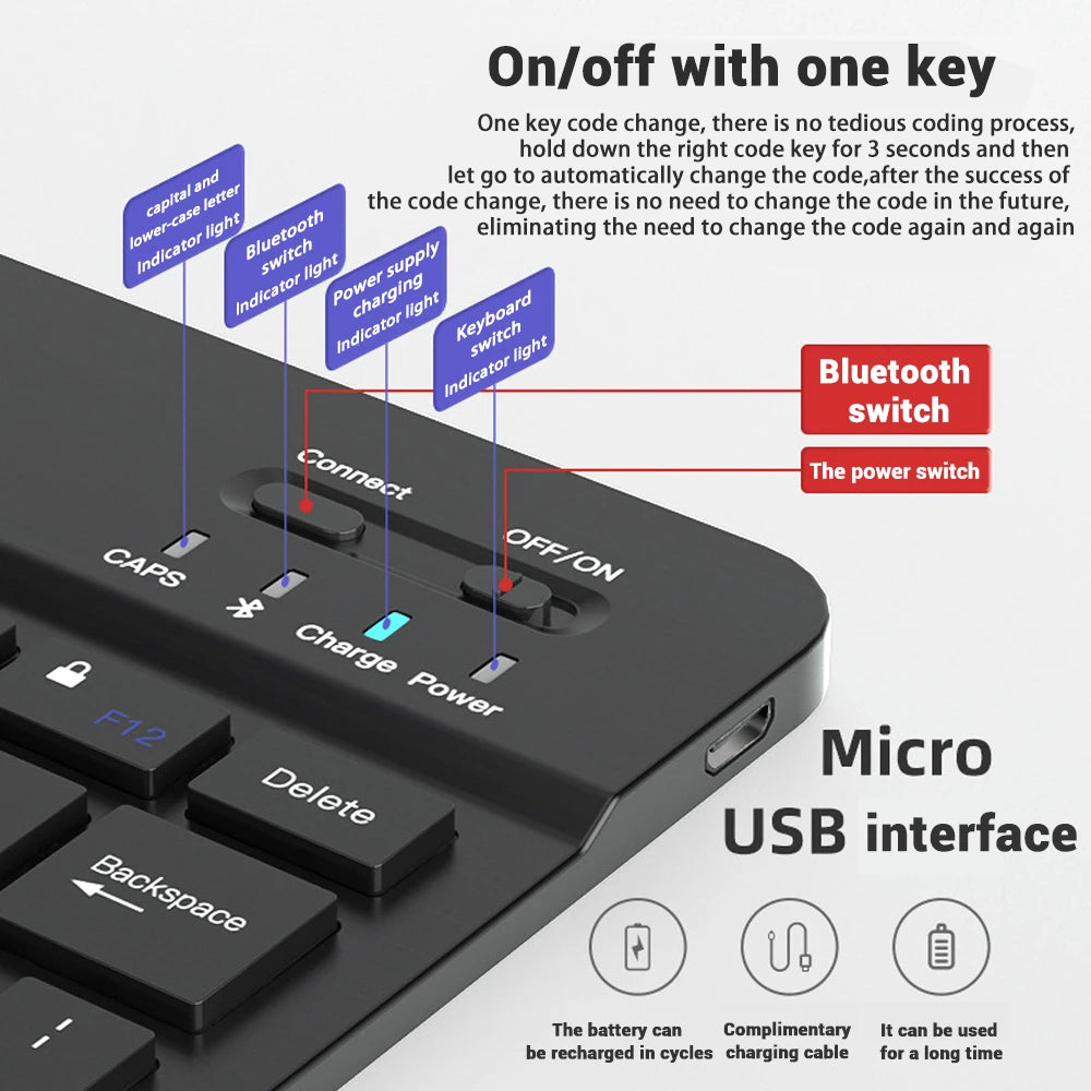Bluetooth Keyboard & Mouse – Slim Wireless Set for Tablets & Laptops