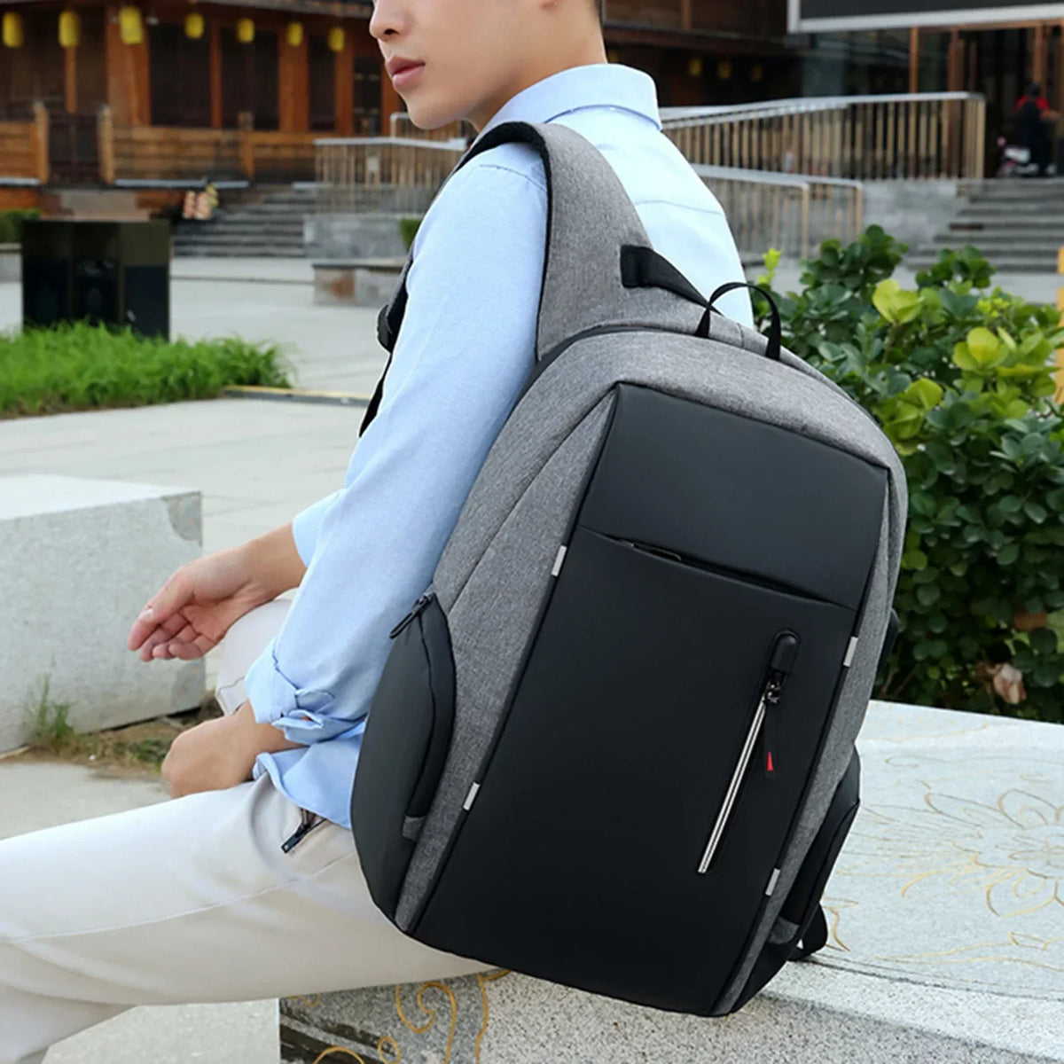 17" Laptop Backpack with USB Charging Port - Waterproof Travel Bag for Men & Women