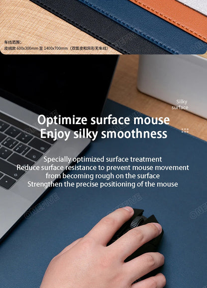 Grand tapis de bureau – Sous-main en cuir PU imperméable pour clavier et souris, idéal pour le gaming sur PC