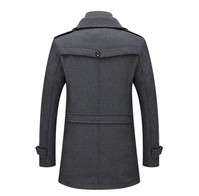 Men's Casual Business Woolen Overcoat Double-Collar Cold-Resistant Jacket Fashionable Autumn Winter 2025