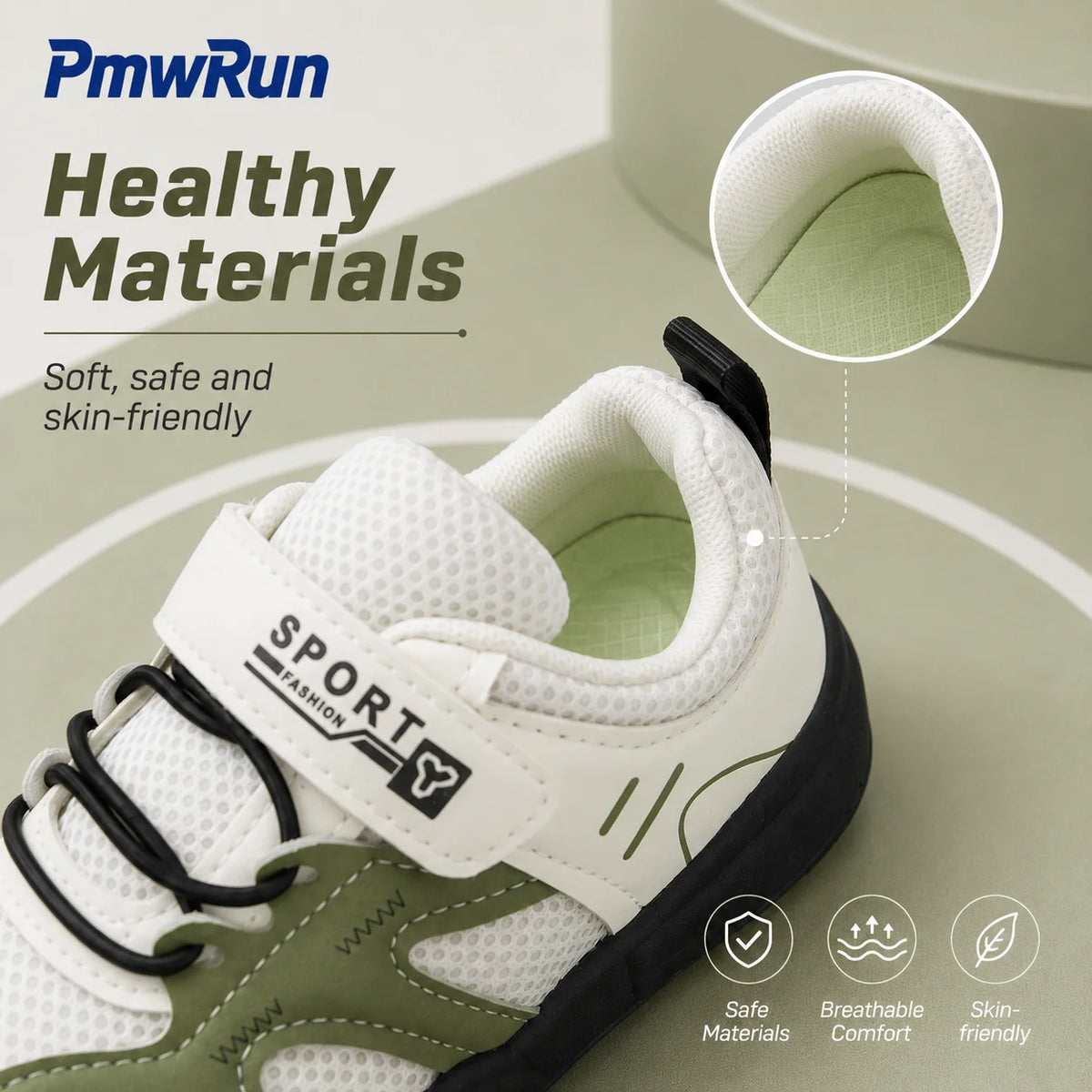 Toddler PU Leather Sneakers with Hook-and-Loop Closure
