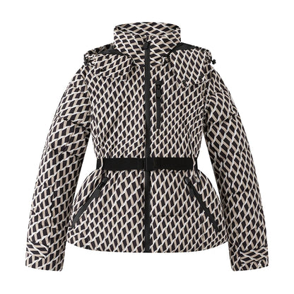 Gesteppte Damenjacke mit Kapuze, Reißverschluss und Taschen