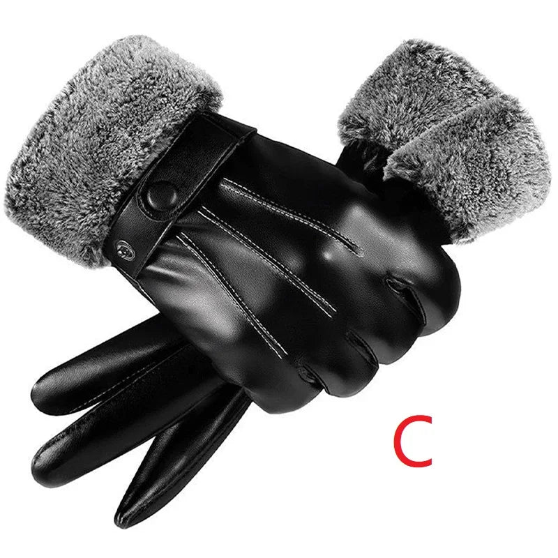 Men's Faux Leather Driving Gloves – Touchscreen, Non-Slip