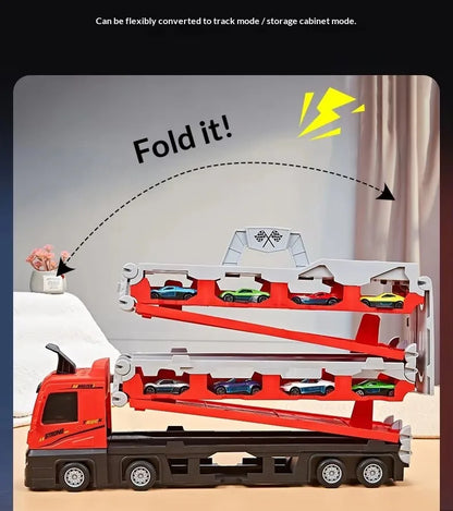 Race Track Car Ramp Toy – Gliding Rail Racing Set for Toddlers