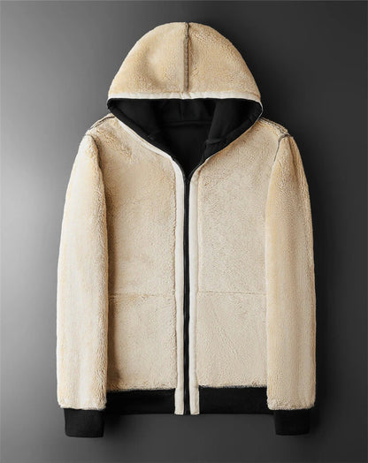 REALXIZI Herren Winterjacke mit Kapuze und Reißverschluss