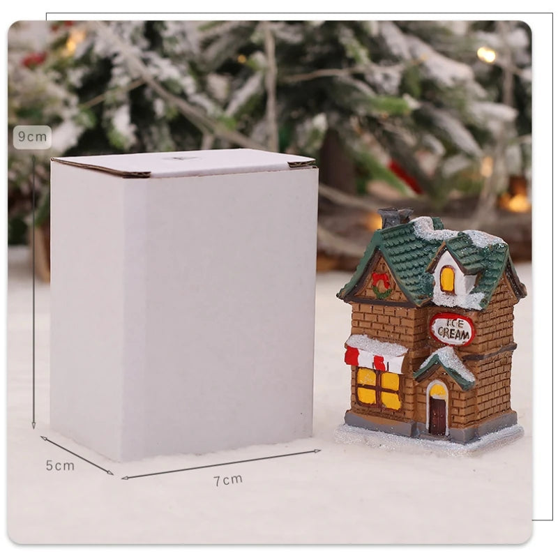 Light-Up Christmas Village House – Battery LED Resin Ornament