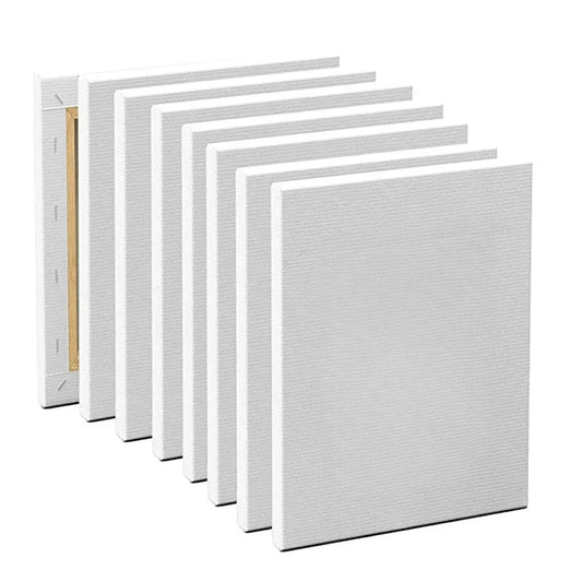5-Pack White Blank Artist Canvas Boards – Wooden Frame Cotton Canvases for Oil, Acrylic & Watercolour Painting