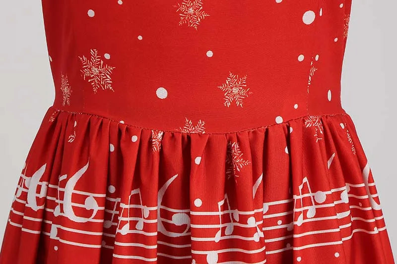 Women's Vintage-Style Printed A-Line Party Dress
