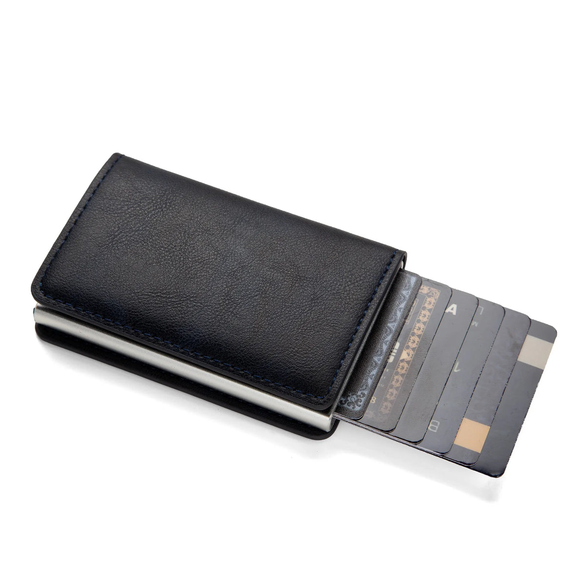 Pop-Up RFID Card Holder Wallet – Slim PU Leather Minimalist Wallet
