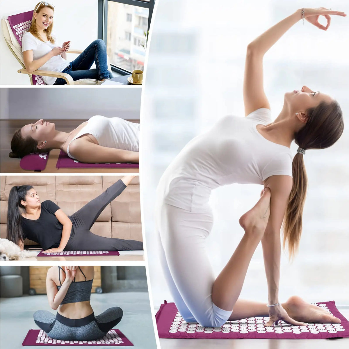 Acupressure Mat & Pillow Set – Back, Neck & Foot Massage Mat