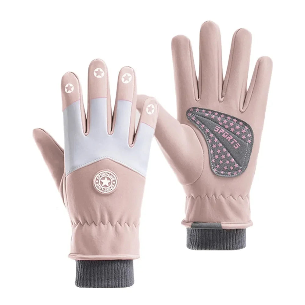 Kids' Velvet-Lined Winter Gloves – Non-Slip Cycling & Ski Gloves (Ages 7–13)