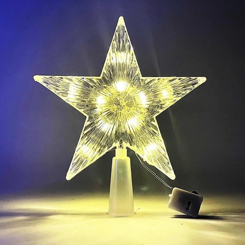 Glitter Star Christmas Tree Topper – 15 cm Sparkling Star Ornament