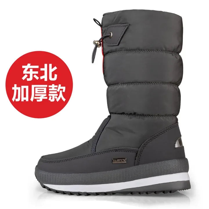 Women's Platform Snow Boots – Plush-Lined Mid-Calf Winter Boots with Side Zip