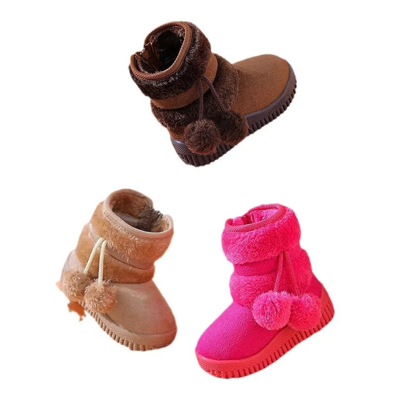 2026 New Girls Snow Boots Winter Comfortable Thick Warm Kids Boots  Thick Children Autumn Cute Boys Boots Princess Shoes