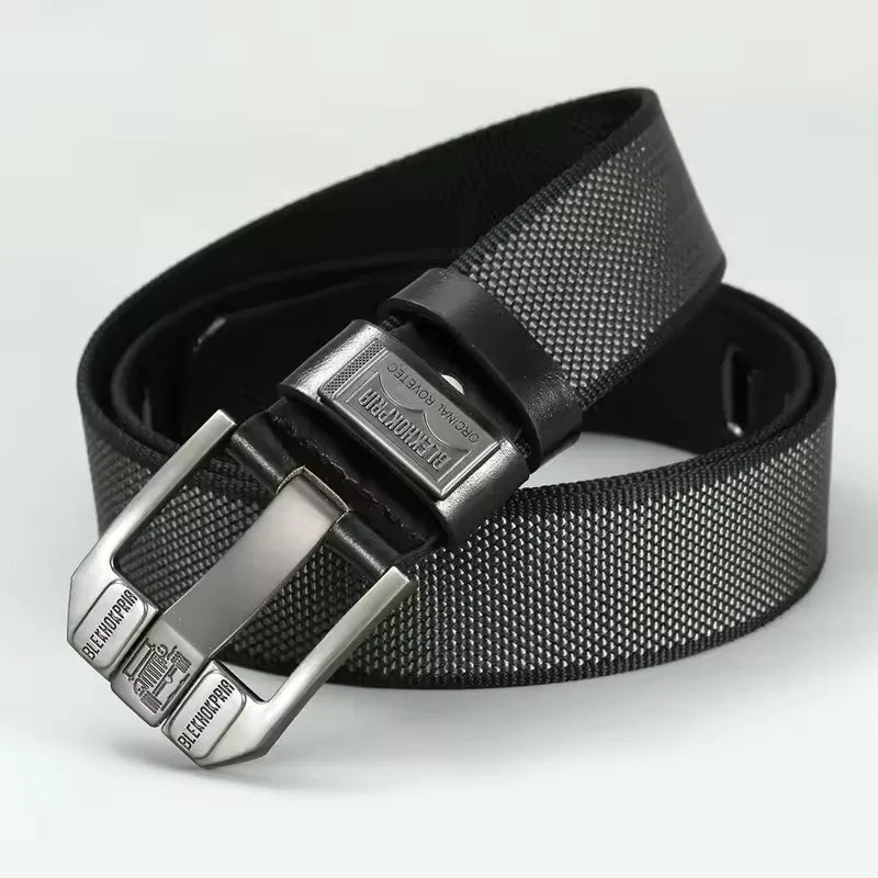 Men's Retro Canvas Belt – Pin Buckle Casual Belt, 120 cm