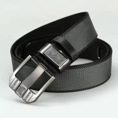 Cintura retrò da uomo in tela – Cintura casual con fibbia a spilla, 120 cm