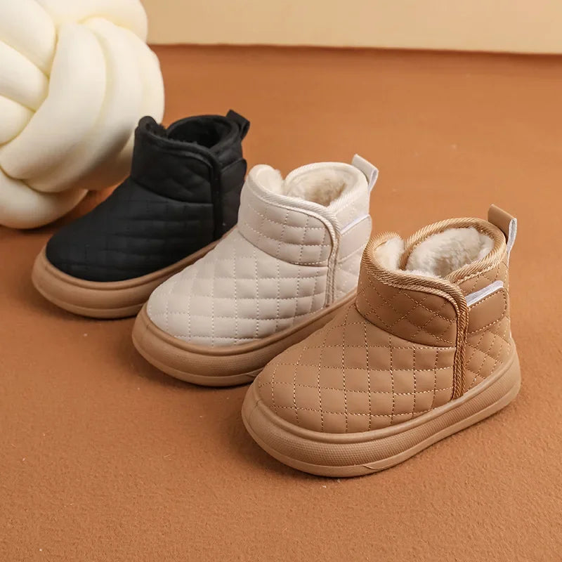 2026 Winter Plush Boots For Children Soft Warm Velvet Snow Boots For Kids Anti-slippery Waterproof Boy's Girl's Winter Boots