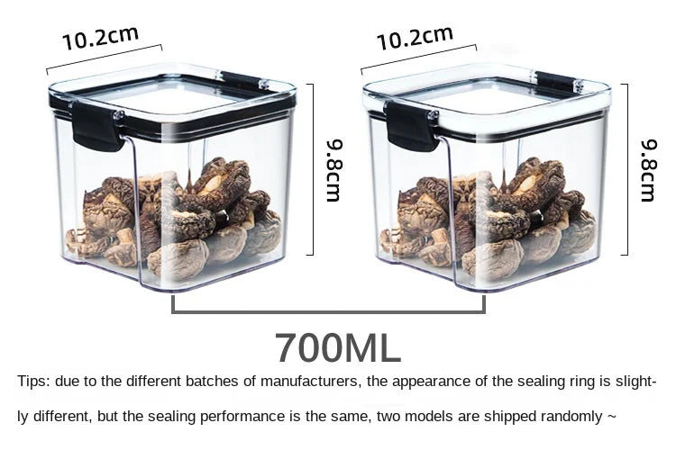Sealed Kitchen Storage Jars Set – Airtight Plastic Canisters for Grain, Spices & Pantry (460ml–1800ml)
