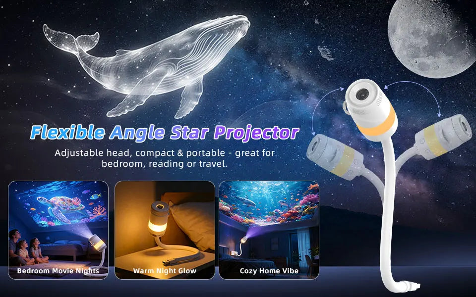 HD Planetarium Star Projector – Galaxy & Ocean Night Light with Film Discs