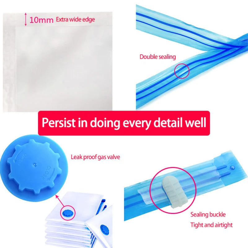 Vacuum Storage Bags for Clothes | Space Saver Bags with Valve | 6 Sizes Available