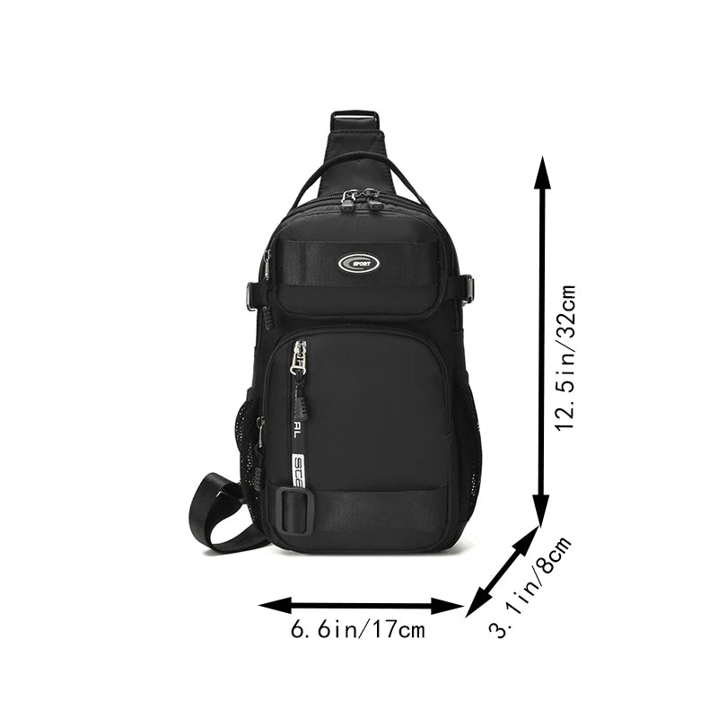 Water-Resistant Oxford Sling Chest Bag