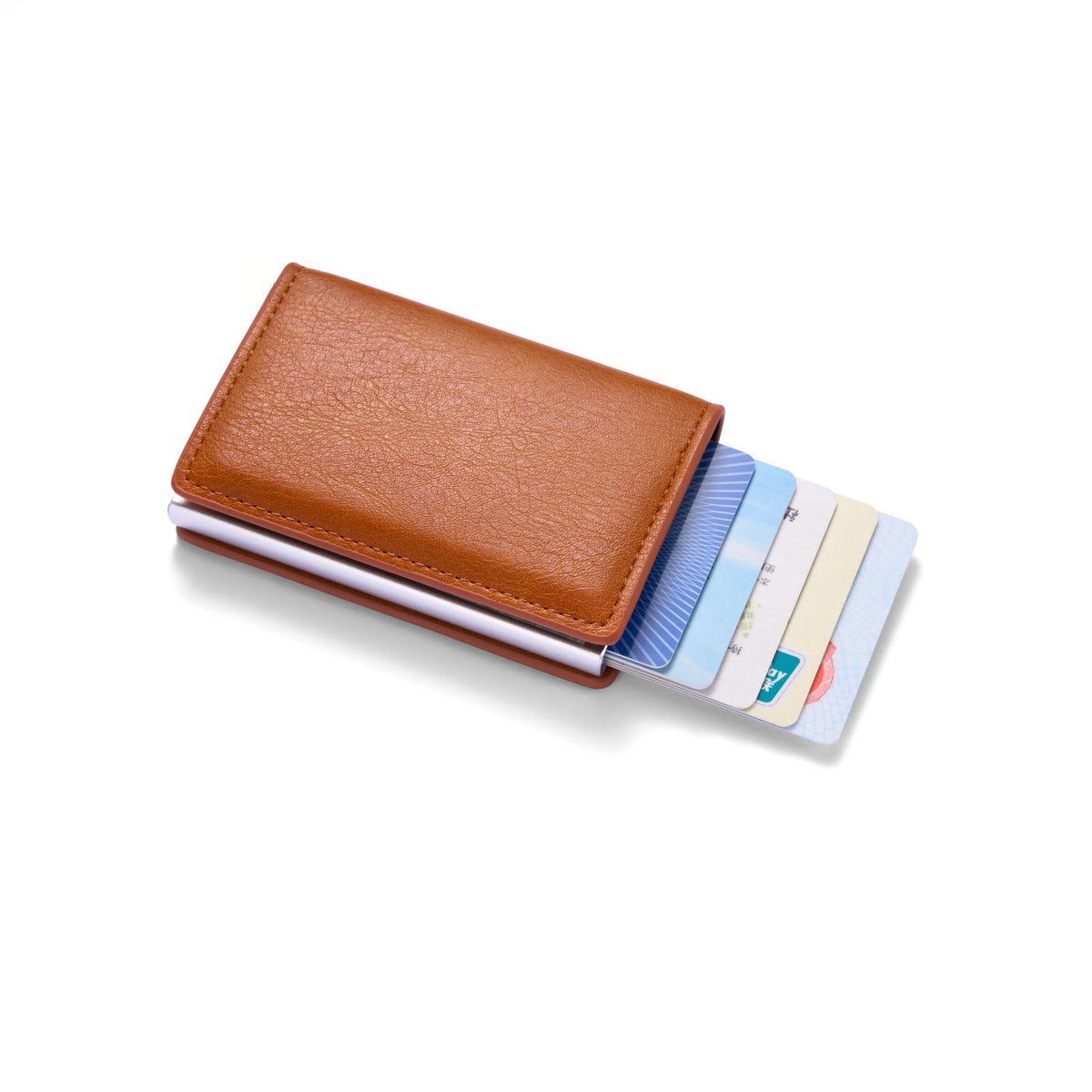 Pop-Up RFID Card Holder Wallet – Slim PU Leather Minimalist Wallet