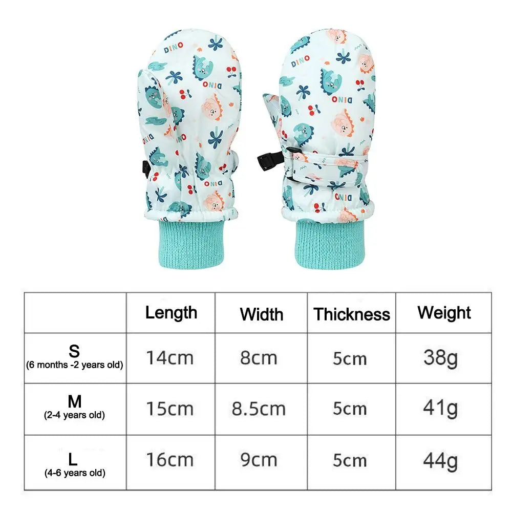 Little Kids' Thickened Snow Gloves – Water-Resistant (Ages 2–6)