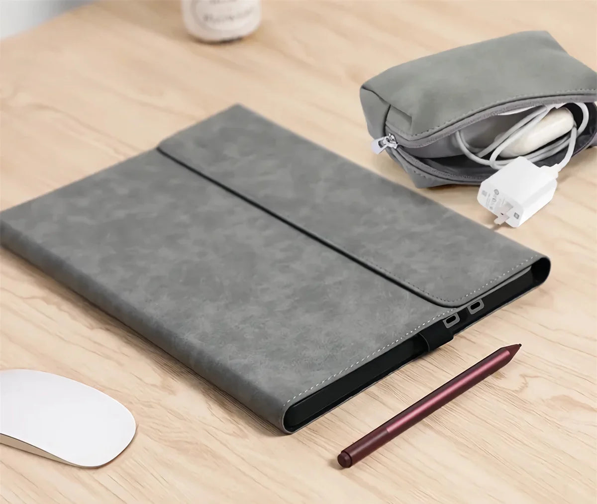 Folio Case for Microsoft Surface Pro 13-inch (12th Edition) 2026 Multi-Angle Stand PU Leather Protective Cover with Pen Holder