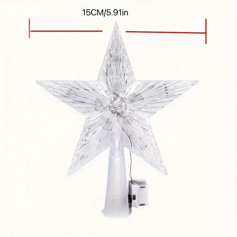 Glitter Star Christmas Tree Topper – 15 cm Sparkling Star Ornament