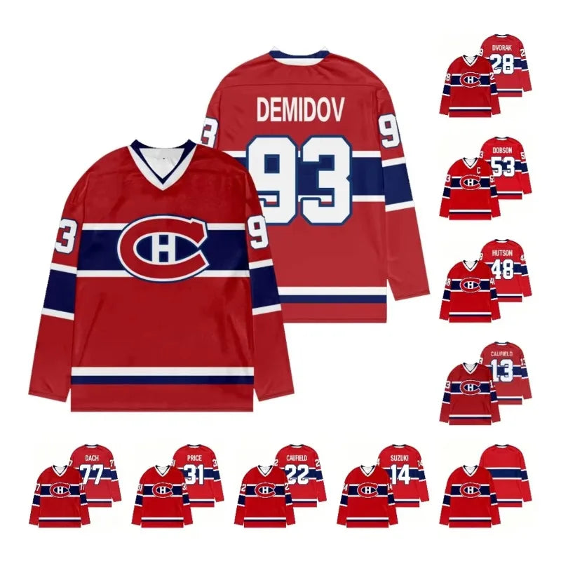 Montreal Canadiens #77 Dach Hockey Jersey | 3D Print Long Sleeve Fan Top