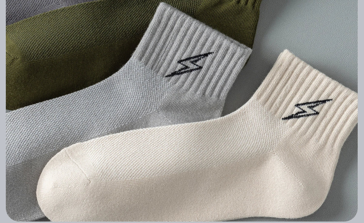 Men's Quarter Socks – 5 Pairs, Cotton-Blend Athletic Socks