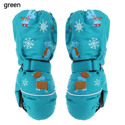 Muffole da sci a forma di coniglio per bambini – Spesse e calde muffole da neve (Età 2–6)