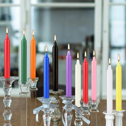 Candele Stirene Colorate | Confezione da 20 | Senza Gocciolamento, Senza Fumo | Cera di Soia Versata a Mano | Decorazioni per Casa e Feste