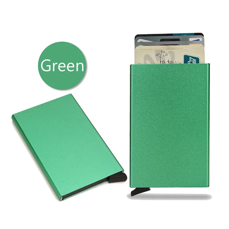 Slim Metal RFID Card Holder – Pop-Up Minimalist Wallet for Men & Women