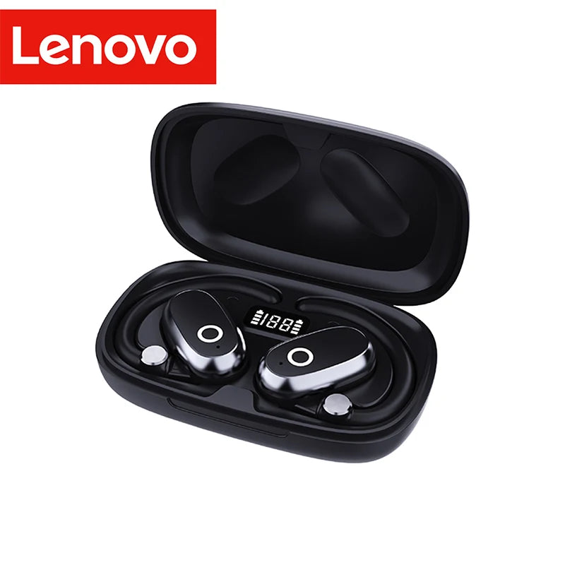 Lenovo EA366 Open-Ear Wireless Earbuds – Ear-Hook Bluetooth Headphones with Charging Case