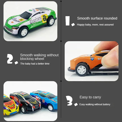 12 coches de carreras de aleación con mecanismo de retroceso – Set de coches de metal fundido a escala 1:64 para niños