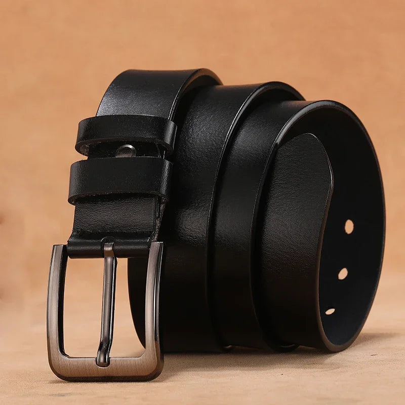 Men's Big & Tall Leather Belt – Pin Buckle, 105–170 cm